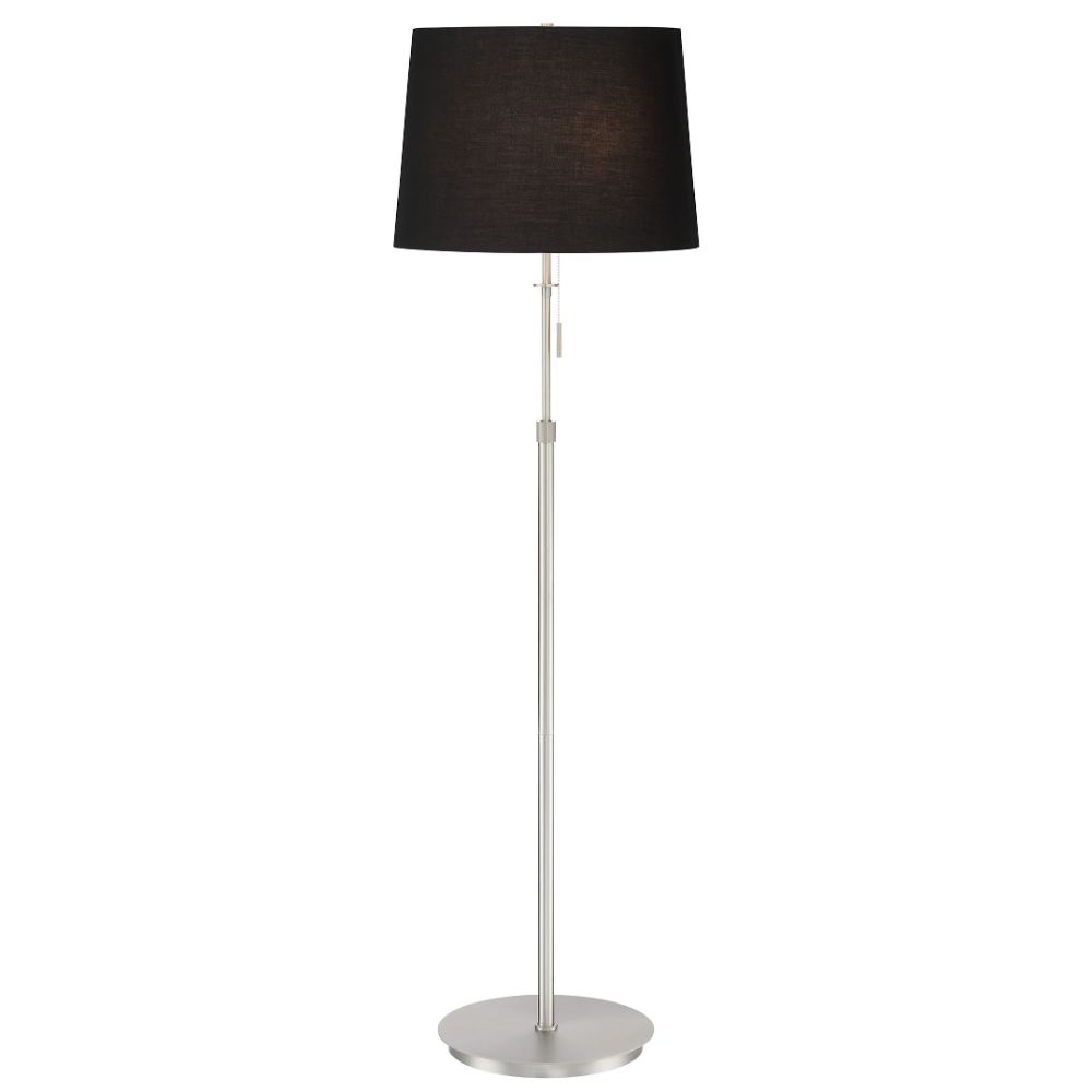 Arnsberg 409100307 X3 Floor Lamp in Satin Nickel/Black Shade
