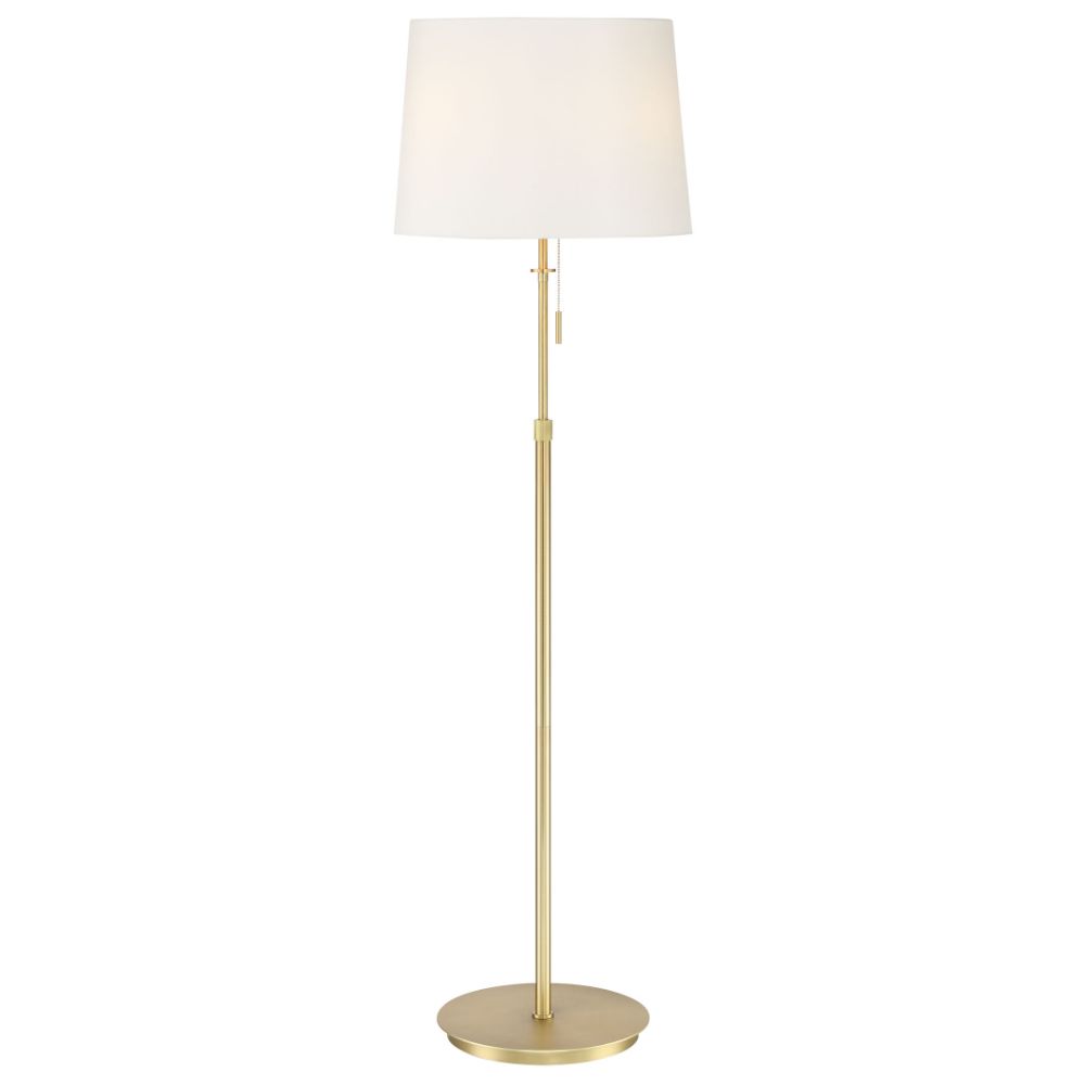Arnsberg 409100308 X3 Floor Lamp in Satin Brass / White Shade