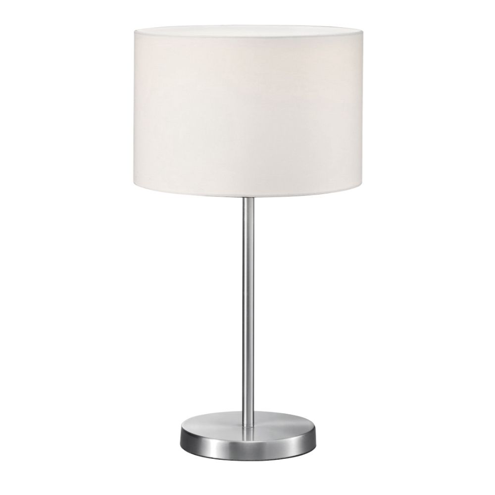 Arnsberg 511100101 Grannus Table Lamp with white shade in Satin Nickel