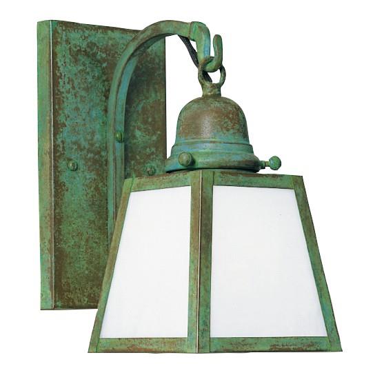 Arroyo Craftsman AB-1ECR-VP Verdigris Patina a-line shade wall mount without overlay (empty)