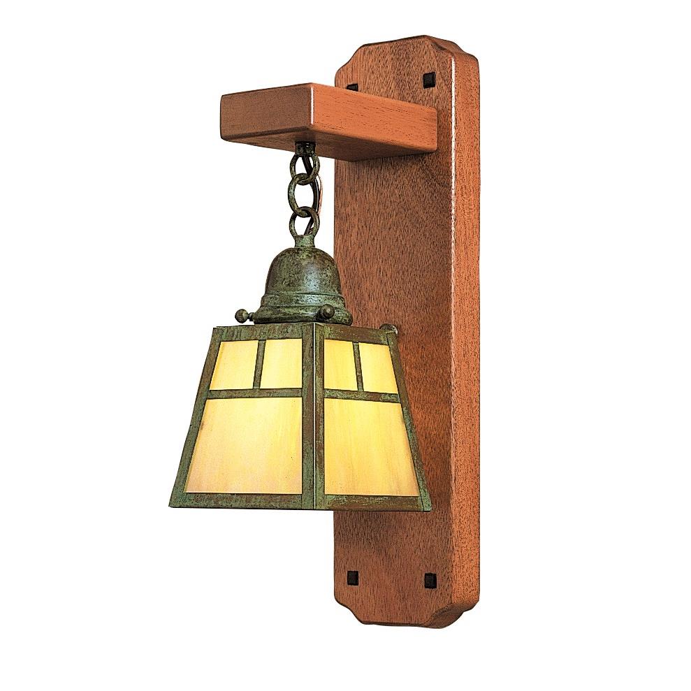 Arroyo Craftsman AWS-1EAM-RB Rustic Brown a-line mahogany wood sconce without overlay (empty)