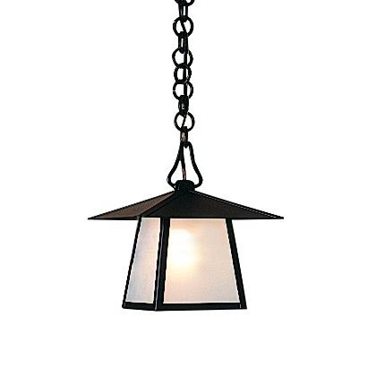 Arroyo Craftsman CH-8BAM-MB Mission Brown 8" carmel pendant with bungalow overlay