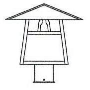 Arroyo Craftsman CP-12BAM-VP Verdigris Patina 12" carmel post mount with bungalow overlay