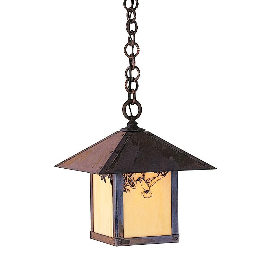Arroyo Craftsman EH-12AAM-AB Antique Brass 12" evergreen pendant with classic arch overlay