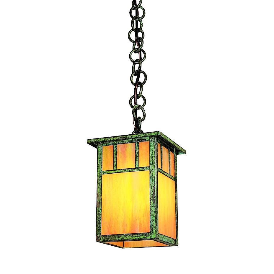 Arroyo Craftsman HH-4LACR-S Slate 4" huntington one light pendant with classic arch overlay