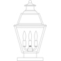 Arroyo Craftsman INC-10GRCLR-BK  10" inverness column mount with glass roof Satin Black