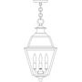 Arroyo Craftsman INH-10GRCLR-VP  10" inverness pendant with glass roof Verdigris Patina