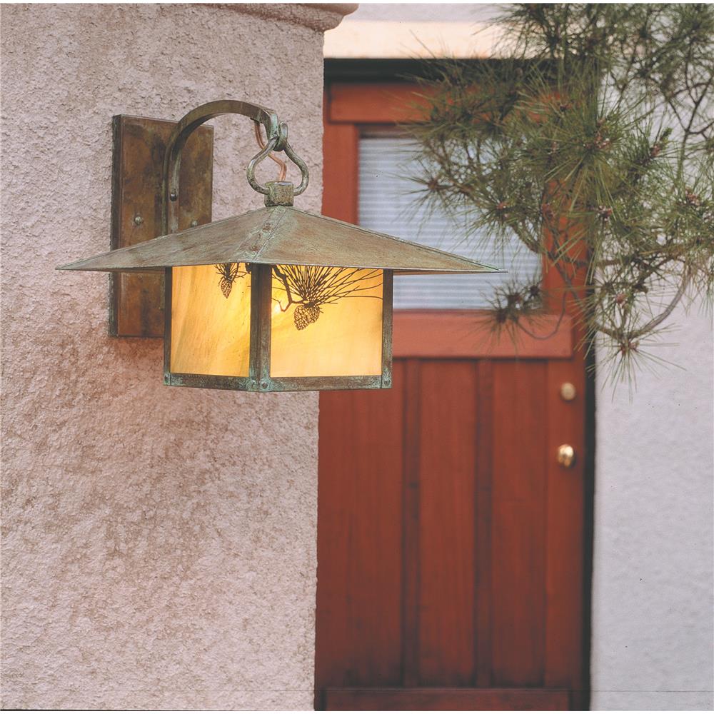 Arroyo Craftsman MB-17CLCS-AB Antique Brass 17" monterey wall mount with cloud lift overlay