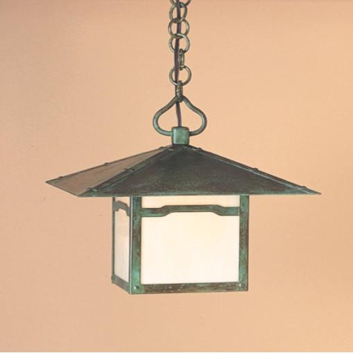 Arroyo Craftsman MH-12CLAM-RC Raw Copper 12" monterey pendant with cloud lift overlay