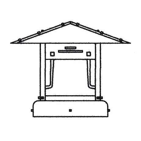 Arroyo Craftsman PDC-9GRC-VP Verdigris Patina 9" pagoda column mount