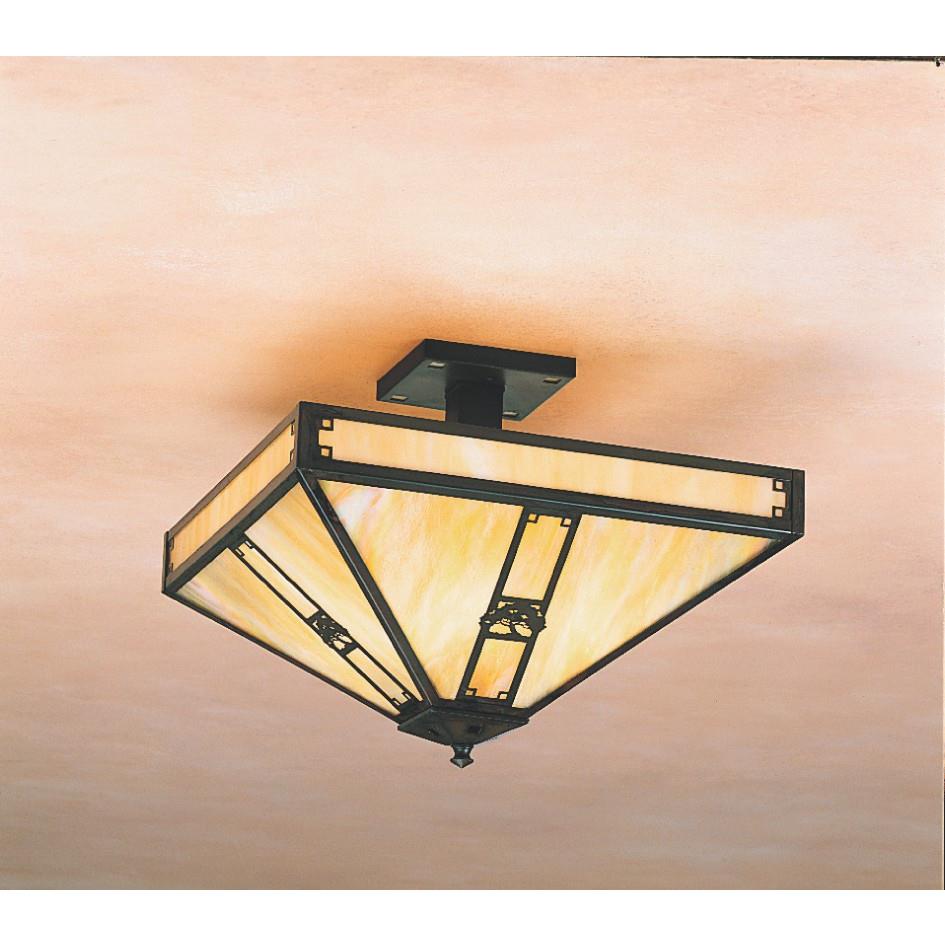 Arroyo Craftsman PIH-16EGW-BZ Bronze 16" pasadena inverted ceiling mount without filigree (empty)