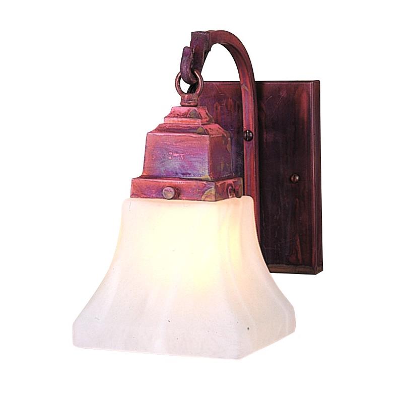 Arroyo Craftsman RB-1-RC Raw Copper ruskin one light wall mount -Glass Sold Separately
