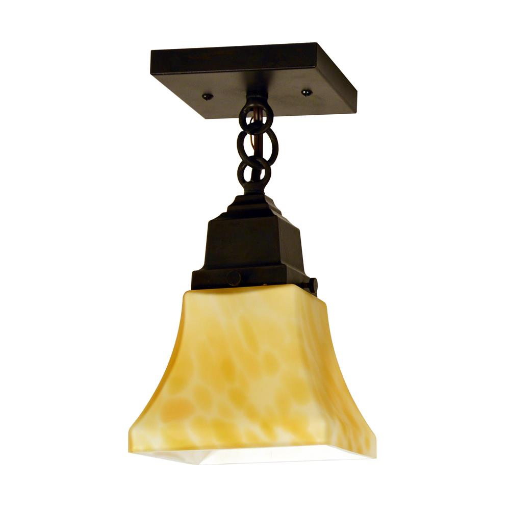 Arroyo Craftsman RCM-1-MB Mission Brown ruskin one light ceiling mount -Glass Sold Separately