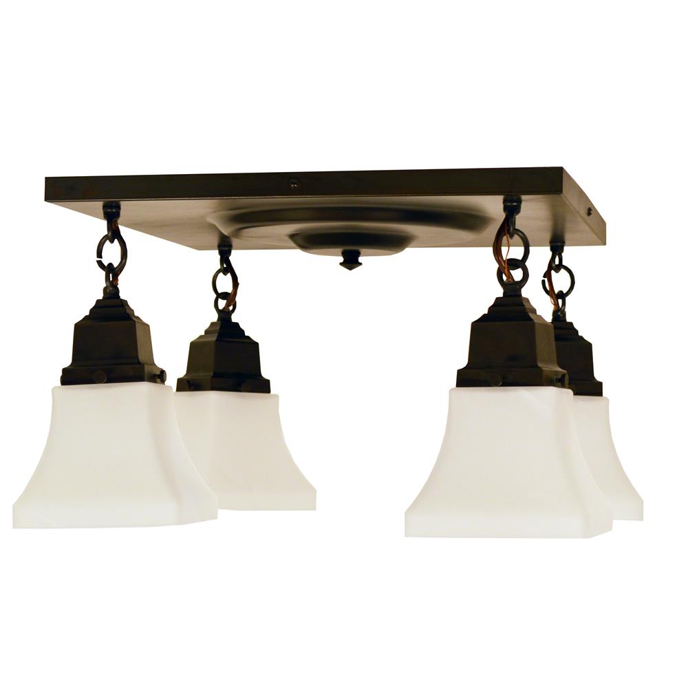 Arroyo Craftsman RCM-4-MB Mission Brown ruskin 4 light ceiling mount -Glass Sold Separately