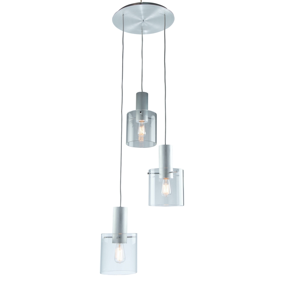 Artcraft Lighting AC11523CL Henley Chandelier in Brushed Aluminum, Clear Glass