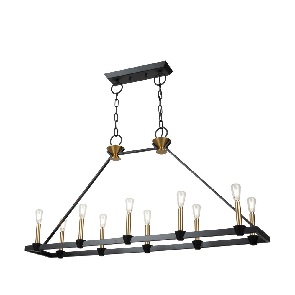 Artcraft Lighting AC11980BB Notting Hill Collection 10-Light Island/Pool Table Black and Brushed Brass