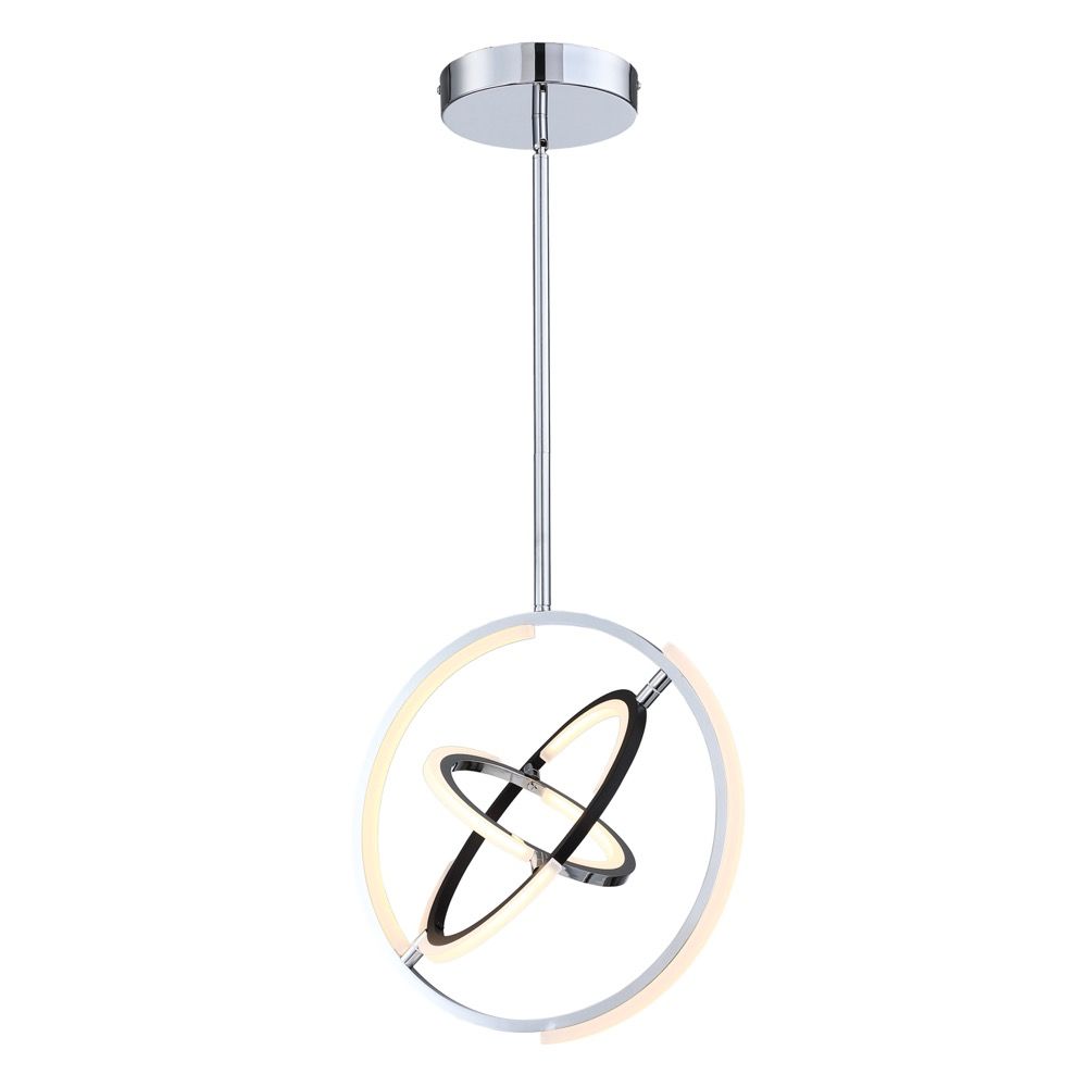 Artcraft Lighting AC6740PN Trilogy Collection Integrated LED 17 in. Pendant, Polished Nickel