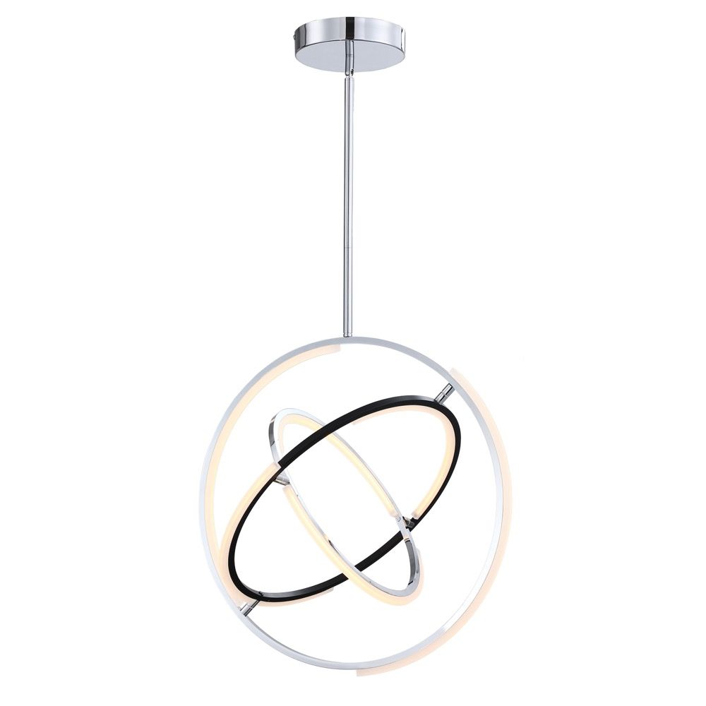 Artcraft Lighting AC6741PN Trilogy Collection Integrated LED 24 in. Pendant, Polished Nickel