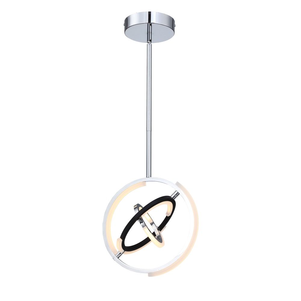 Artcraft Lighting AC6742PN Trilogy Collection Integrated LED 13 in. Pendant, Polished Nickel