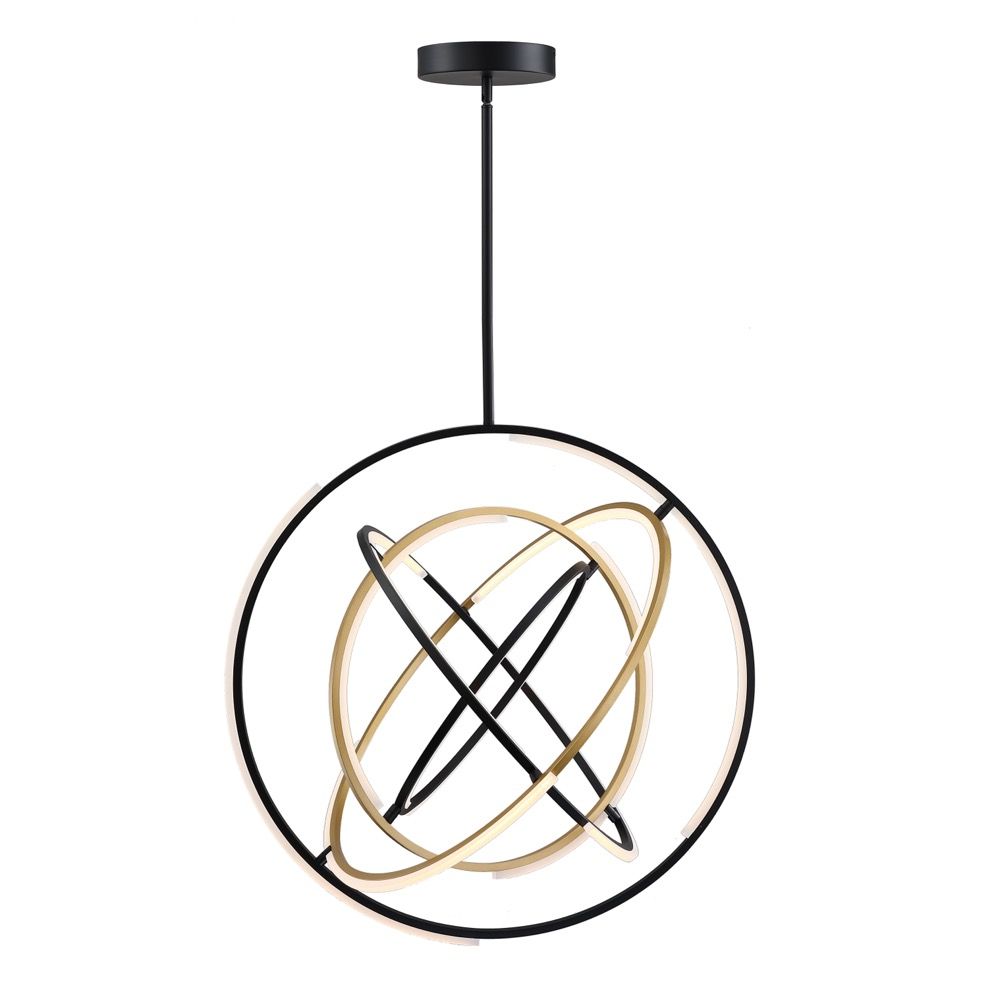 Artcraft Lighting AC6746BB Trilogy Collection Integrated LED 32 in. Pendant, Black and Gold