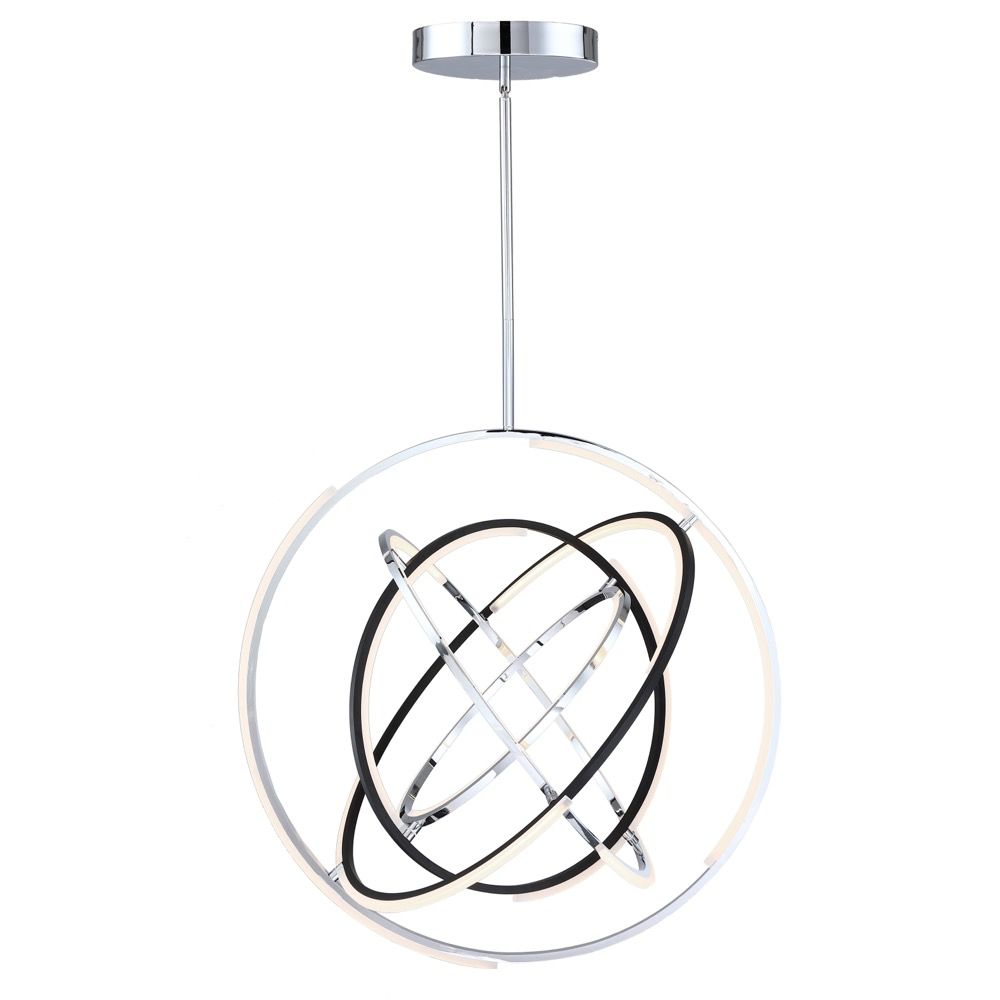 Artcraft Lighting AC6746PN Trilogy Collection Integrated LED 32 in. Pendant, Polished Nickel