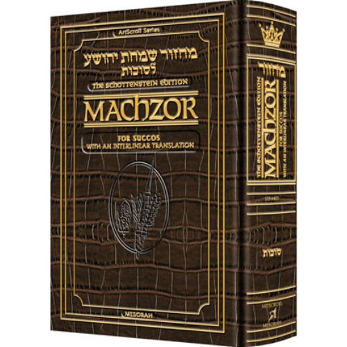 Schottenstein Interlinear Succos Machzor Full Size Ashkenaz - Alligator Leather