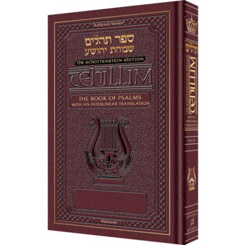 Schottenstein Ed Tehillim: Book of Psalms Interlinear Translation Leather M