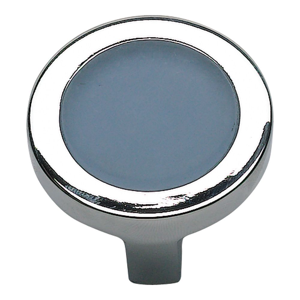 Atlas Homewares 229-BLU-CH Spa Blue Round Cabinet Knob in Polished Chrome