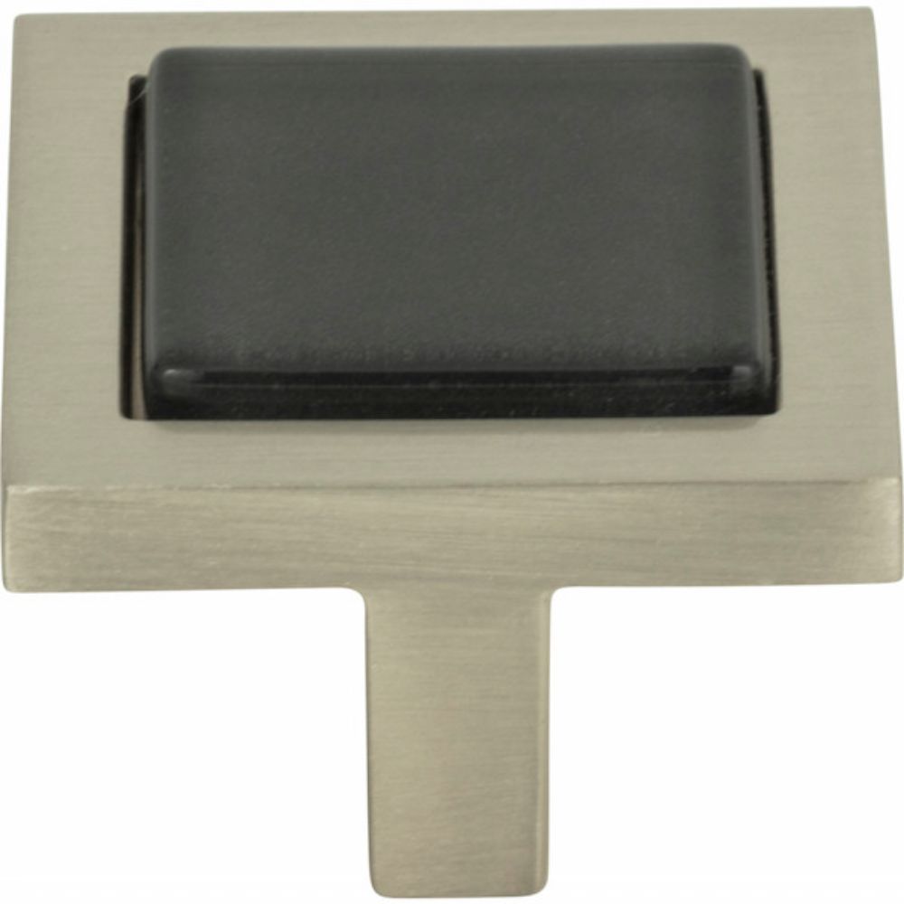 Atlas Homewares 230-BLK-BRN Spa Black Square Cabinet Knob in Brushed Nickel
