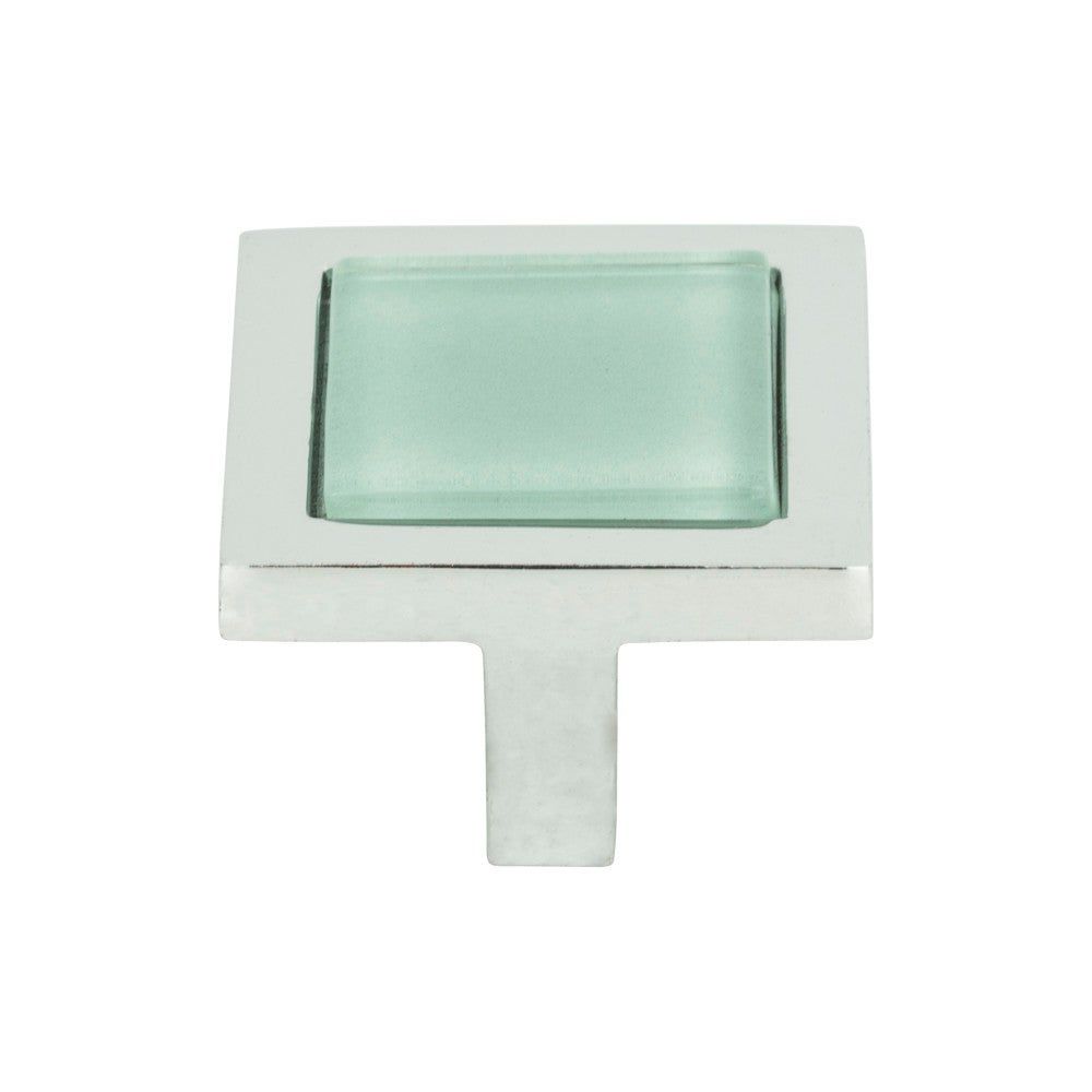 Atlas Homewares 230-GR-CH Spa Green Square Cabinet Knob in Polished Chrome