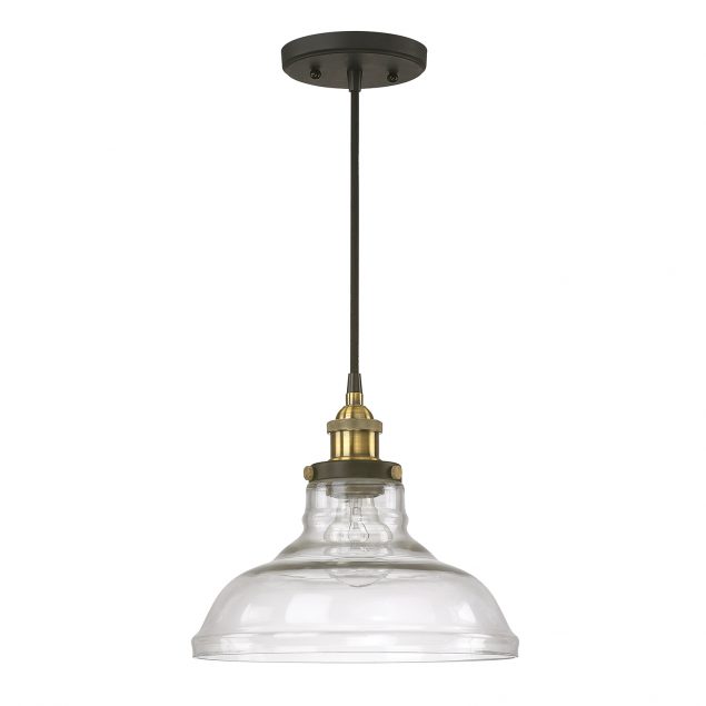 Aylan Home AAC137 1 Light Glass Pendant in Bronze And Brass