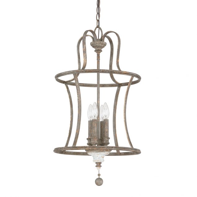 Aylan Home AAC200 Zoe 4 Light French Country Pendant in French Antique