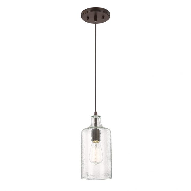 Aylan Home AAC241 1 Light Glass Pendant in Burnished Bronze