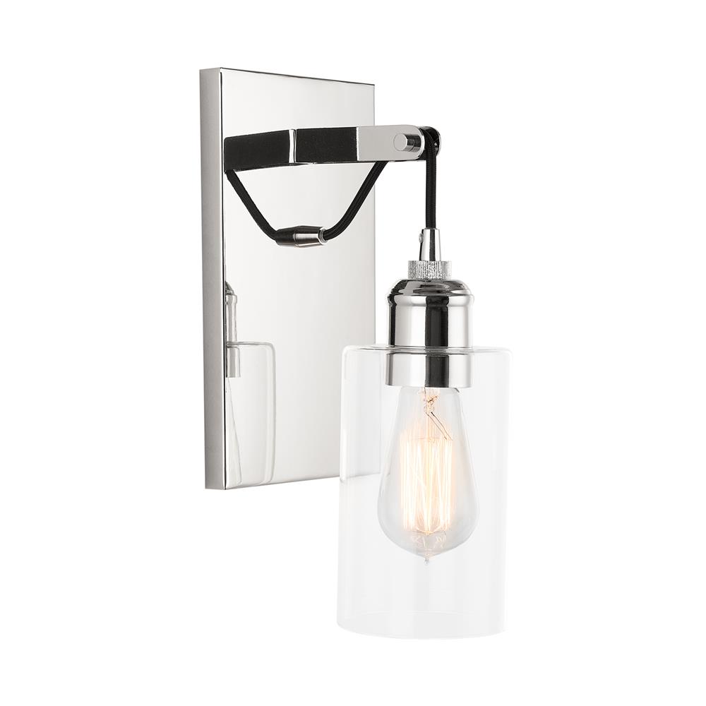 Aylan Home AAC303 Prospero 1 Light Glass Sconce in Polished Nickel