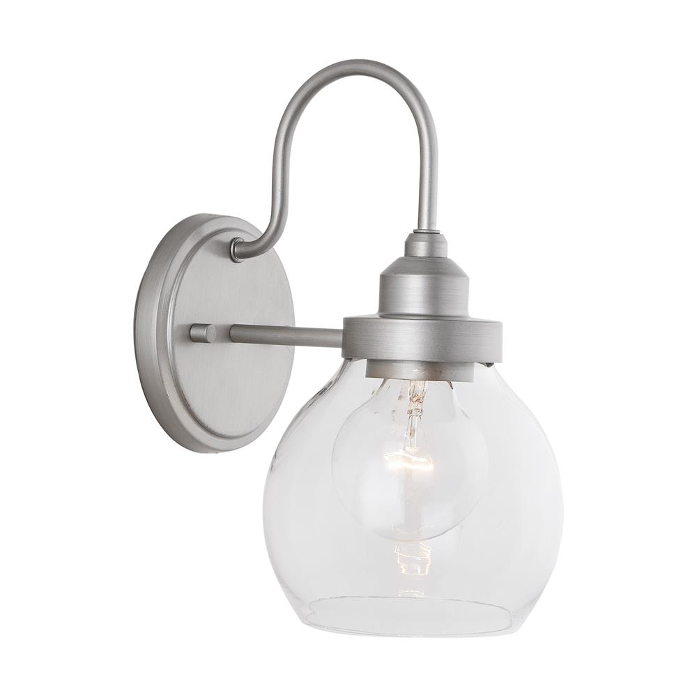 Aylan Home AAC334 Daphne 1 Light Mid-Century with Glass Globe in Brushed Nickel Painted