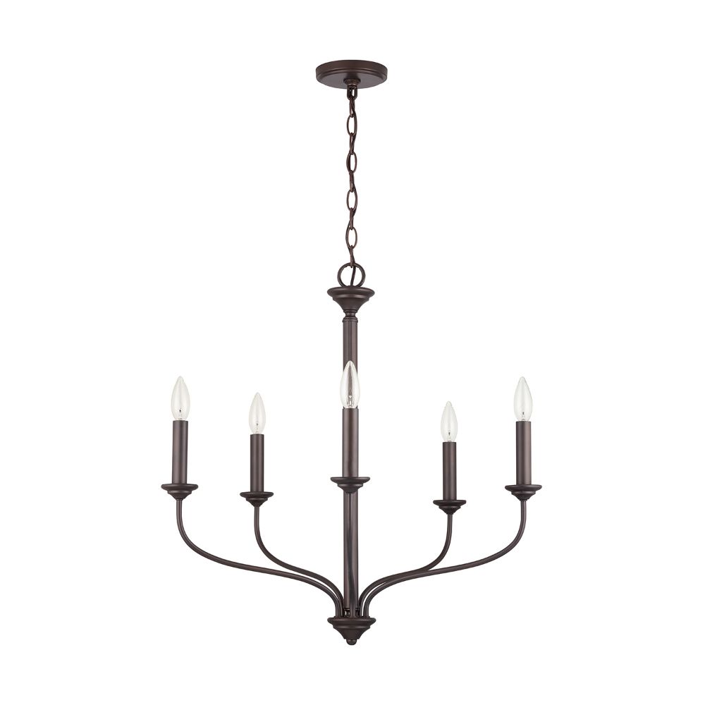 Aylan Home AAC374A 26" 5-Light Chandelier in Bronze vwith Fluted Column 