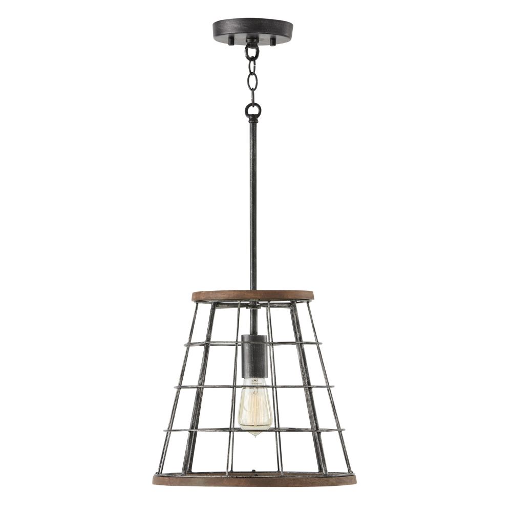Aylan Home AAC001 1-Light Pendant in Zinc and Wood
