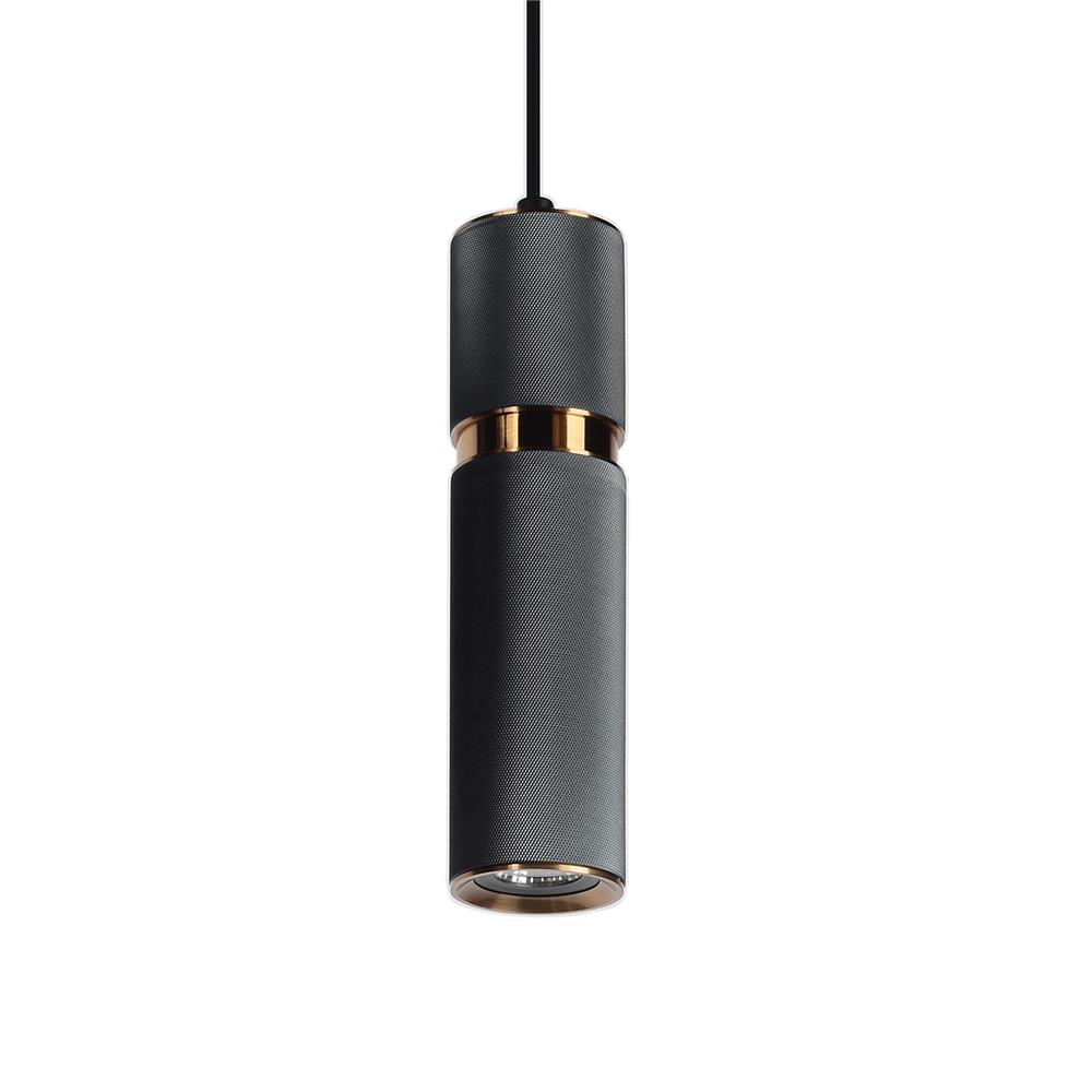 Avenue Lighting HF1074-DGY Cicada Pendant in Knurled Dark Grey With Aged Brass Accents
