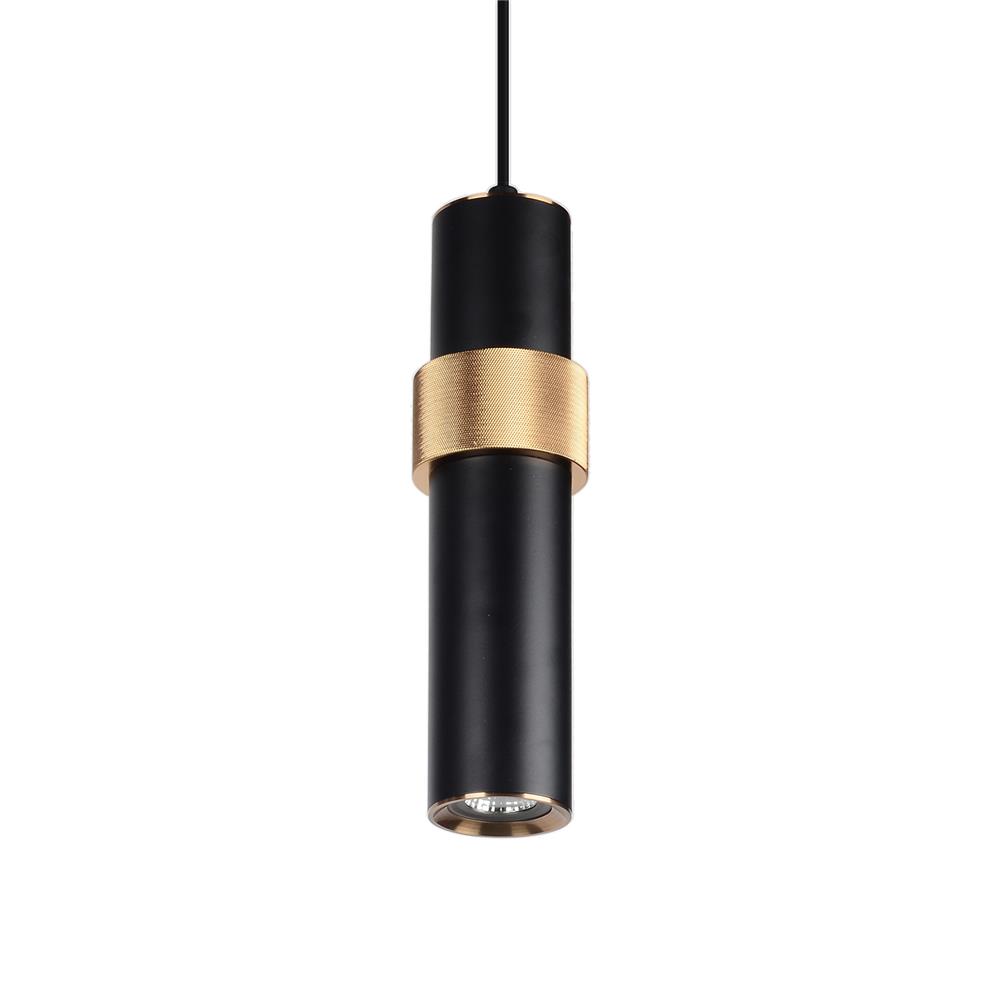 Avenue Lighting HF1079-BKB Cicada Pendant in Black With Knurled Brass Accent