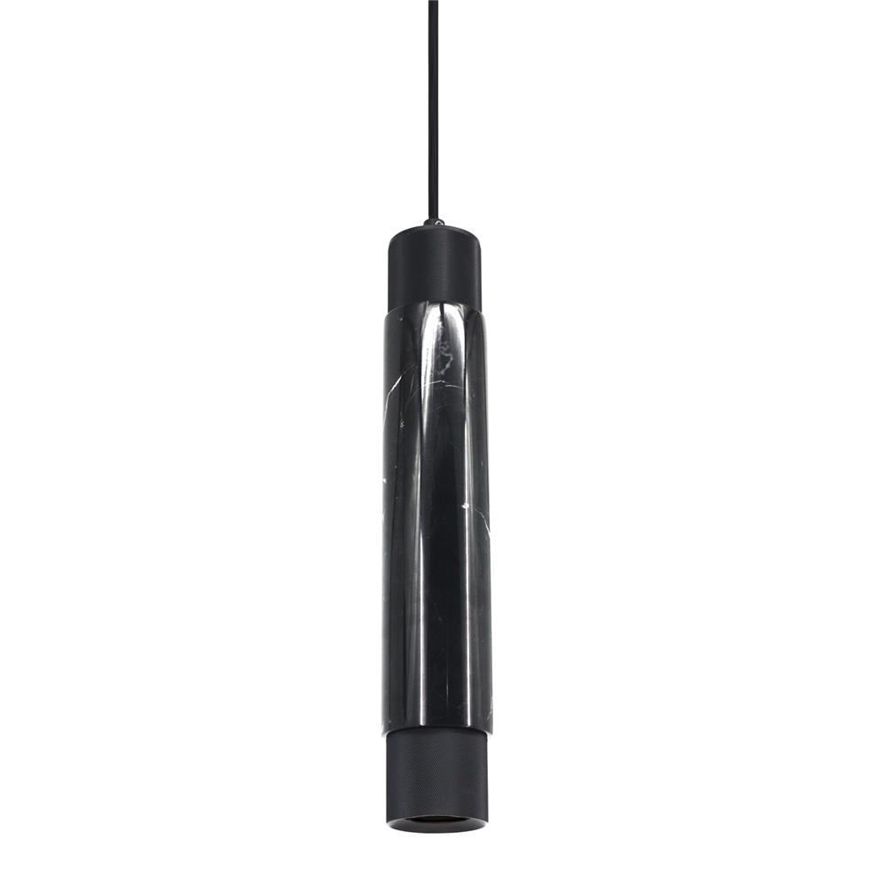 Avenue Lighting HF1068-BLK Cicada Pendant in White Marble With Knurled Accent 