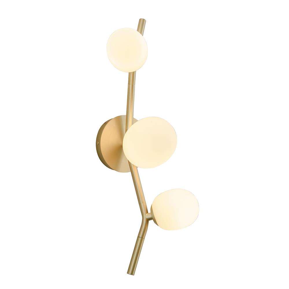 Avenue Lighting HF4803-WHT Hampton Collection Wall Sconce in Brushed Brass With White Glass