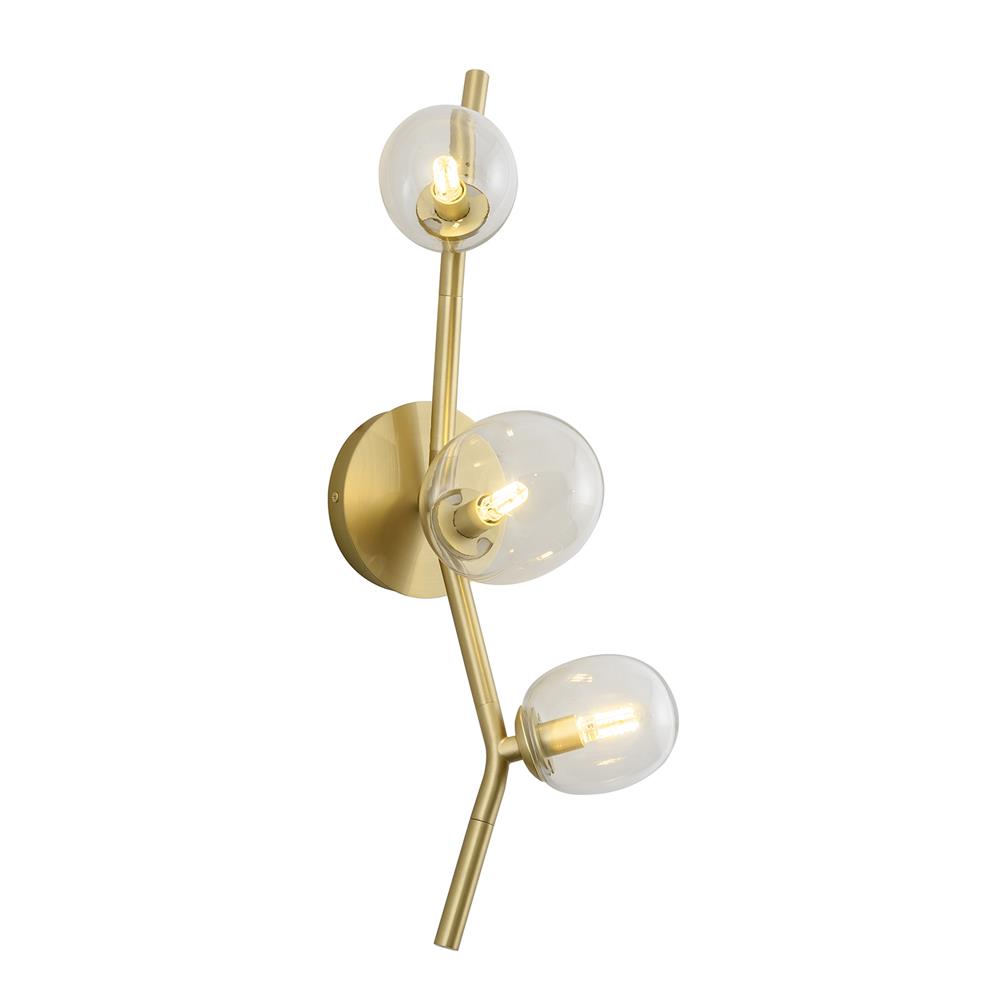 Avenue Lighting HF4803-CLR Hampton Collection Wall Sconce  in Brushed Brass With Clear Glass