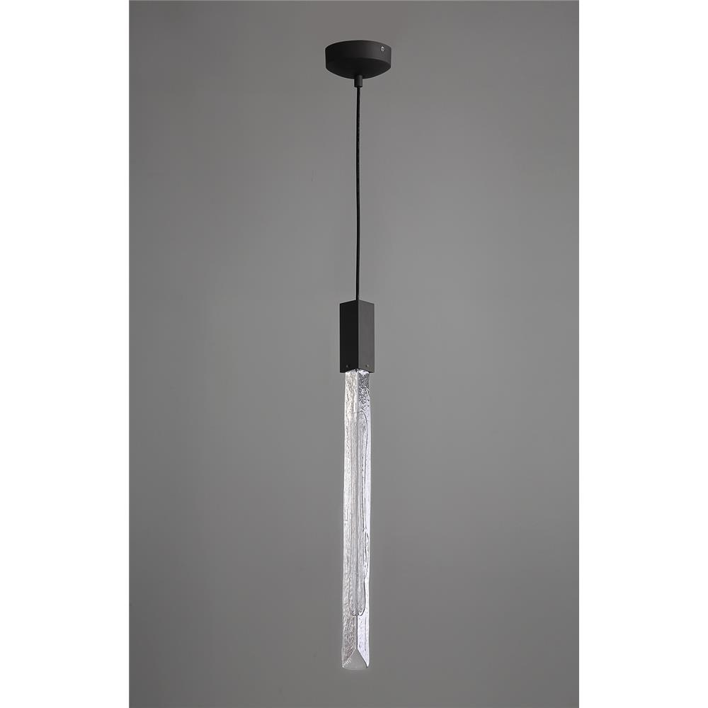 Avenue Lighting HF5401-BLK Alpine Collection Pendant in Black With Clear And White Marbleized Blown Glass