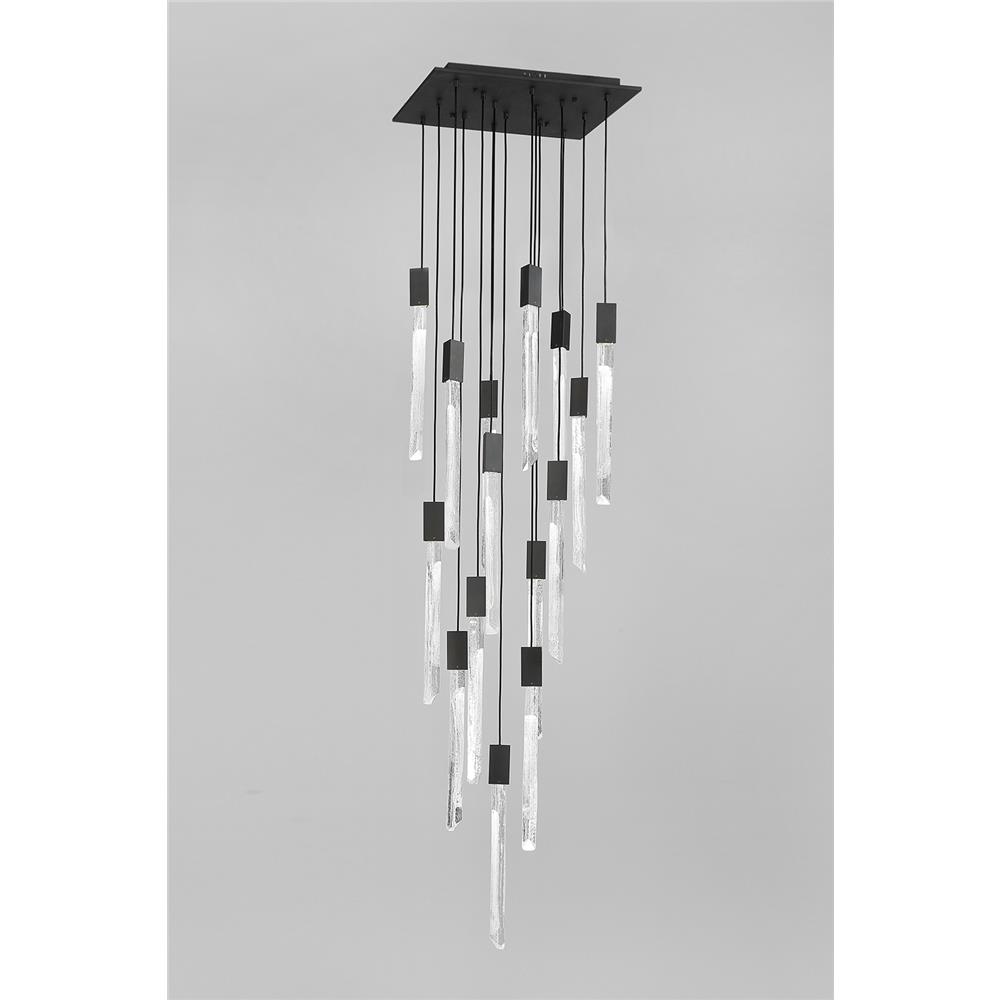 Avenue Lighting HF5415-BLK Alpine Collection Flush  Mount Pendants in Black With Clear And White Marbleized Blown Glass