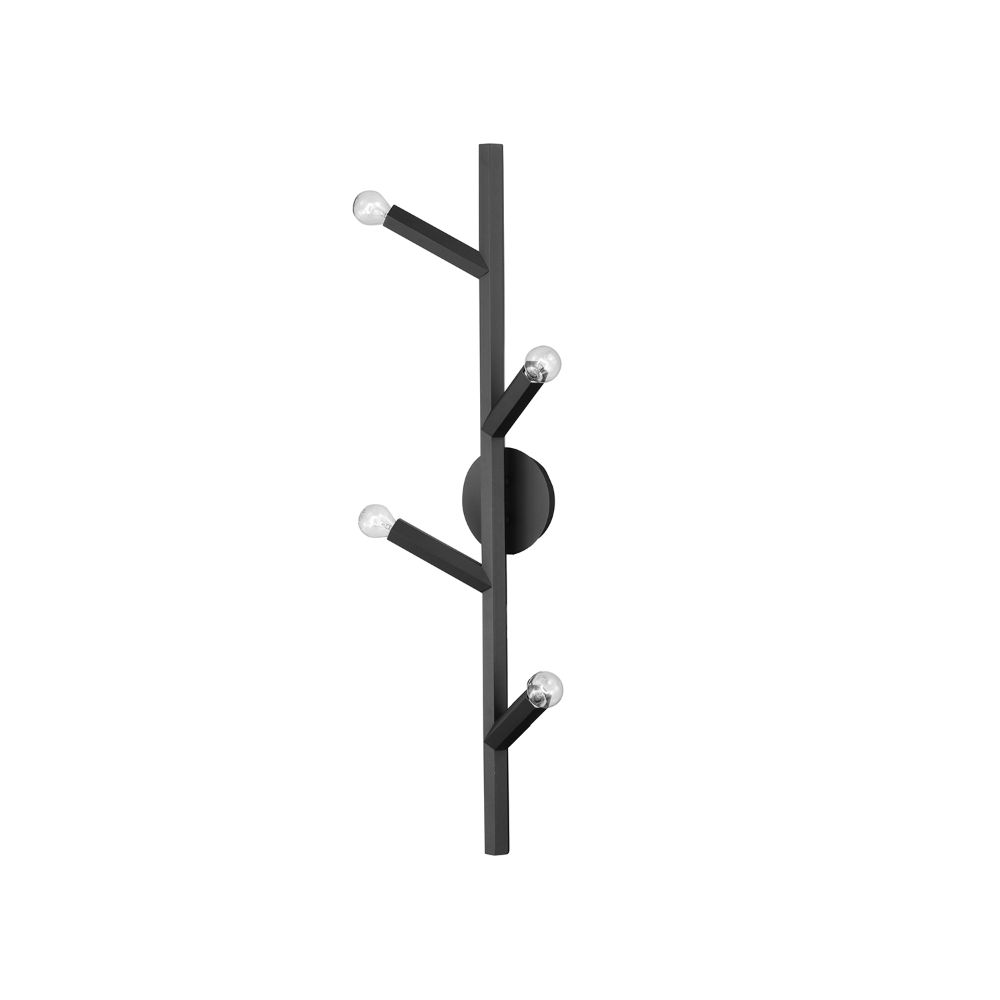 Avenue Lighting HF8884-BLK The Oaks Collection Black 4 Light Wall Sconce Wall Sconce in Black