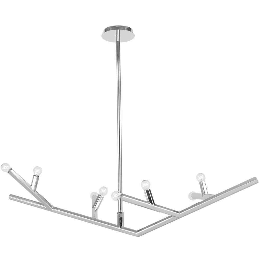 Avenue Lighting HF8888-PN The Oaks Collection Polished Nickel Linear 8 Light Fixture Linear Fixture in Black