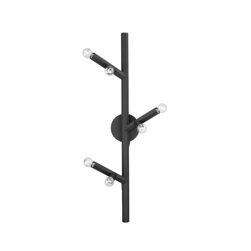 Avenue Lighting HF8886-BLK The Oaks Collection Black 6 Light Wall Sconce Wall Sconce in Black