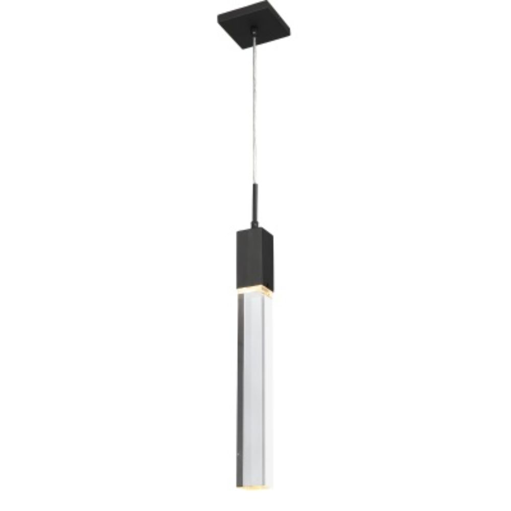Avenue Lighting HF1901-1-GL-BK-C The Original Glacier Avenue Collection Brushed Brass Single Pendant With Clear Crystal Pendant in Black