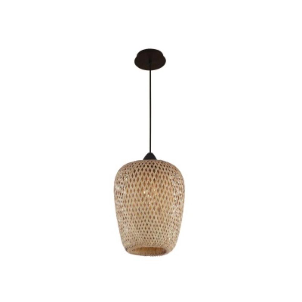 Avenue Lighting HF1001-BW Tulum Collection Pendant In Bamboo Wicker And Black