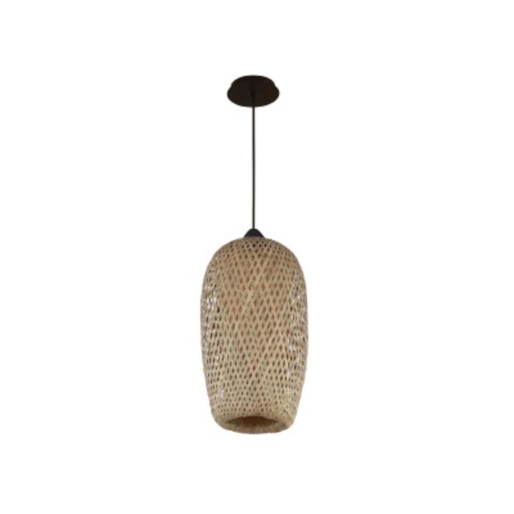 Avenue Lighting HF1002-BW Tulum Collection Pendant In Bamboo Wicker And Black
